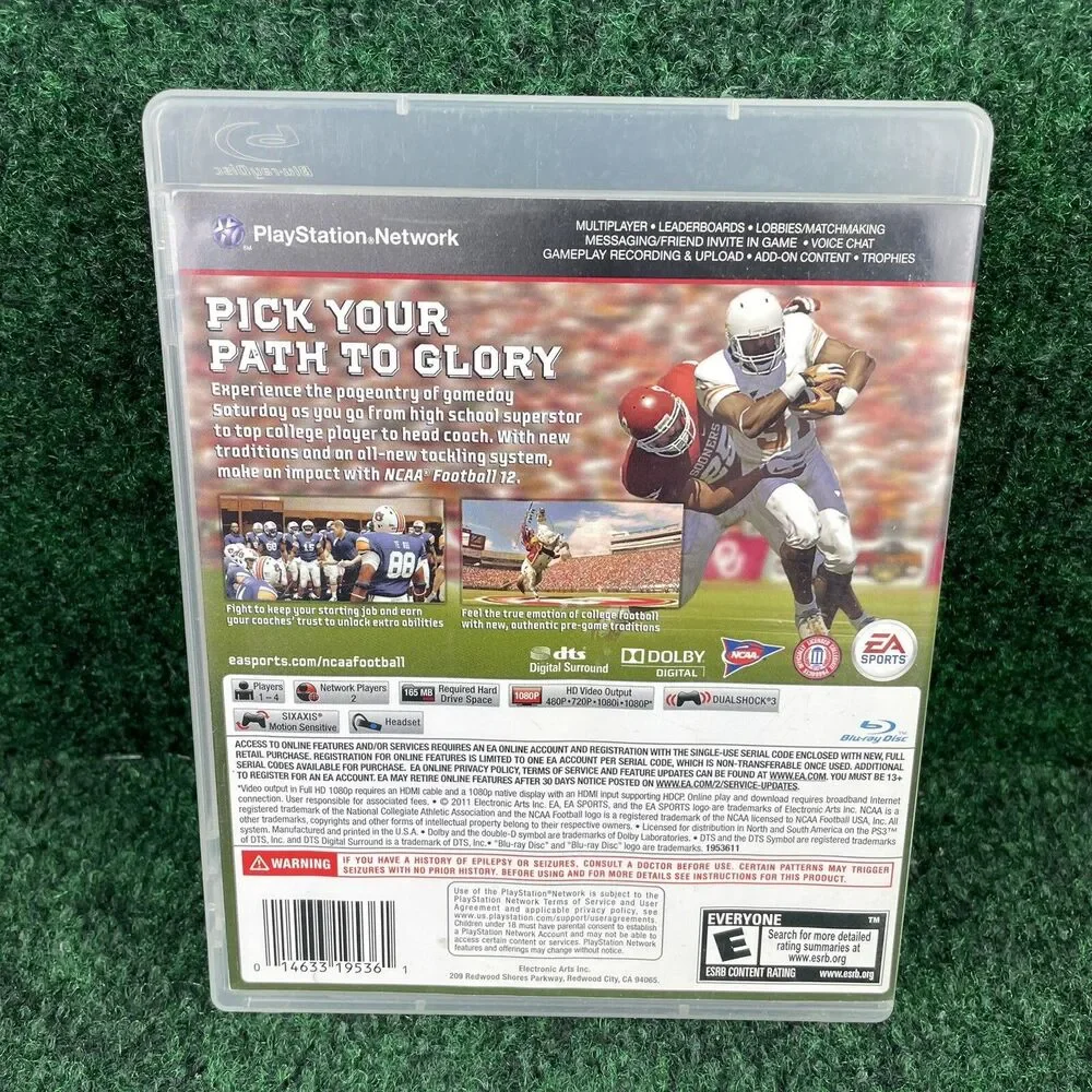 NCAA Football 12 (Sony Playstation 3, 2011) PS3 + Manual + Case